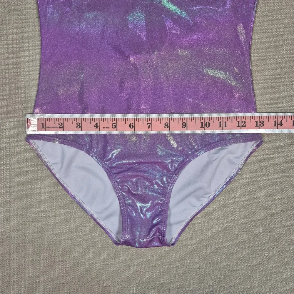 Zaclotre Girls Purple Metallic Leotard Ballet Dance Gymnastics Bodysuit 10-11 Y
